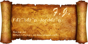 Fülöp Jordán névjegykártya