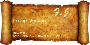 Fülöp Jordán névjegykártya